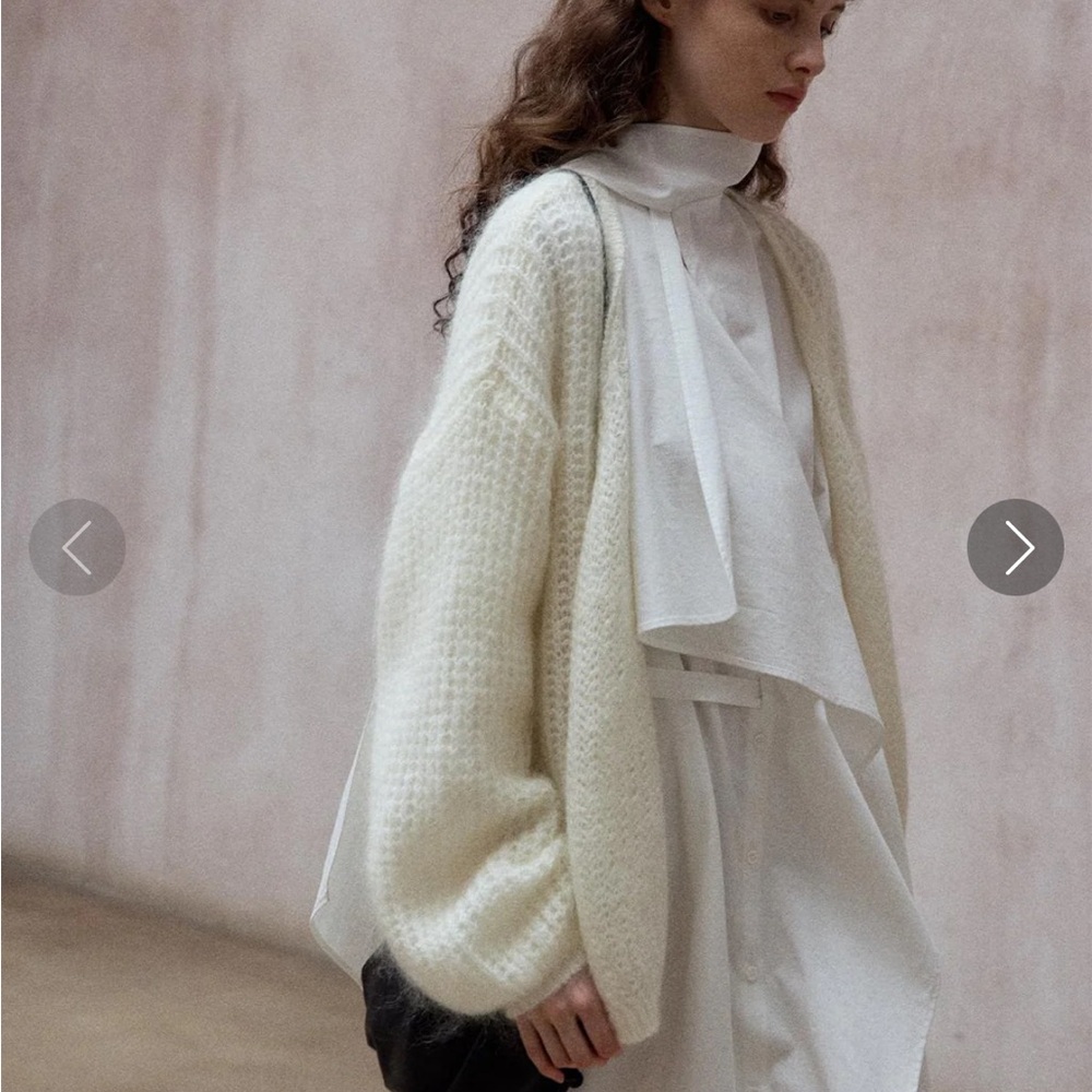 Hemi Blurr White Mohair Cardigan